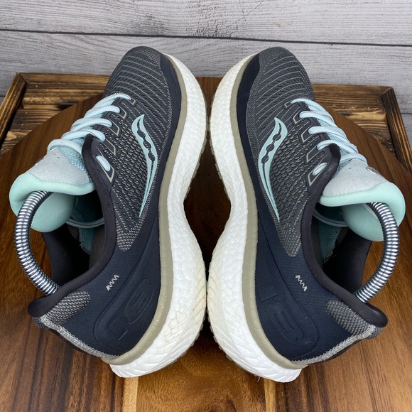 Saucony Triumph 18 Charcoal Grey Sky Blue Running Shoe S10595-40 Women’s Size 10 - Picture 9 of 12